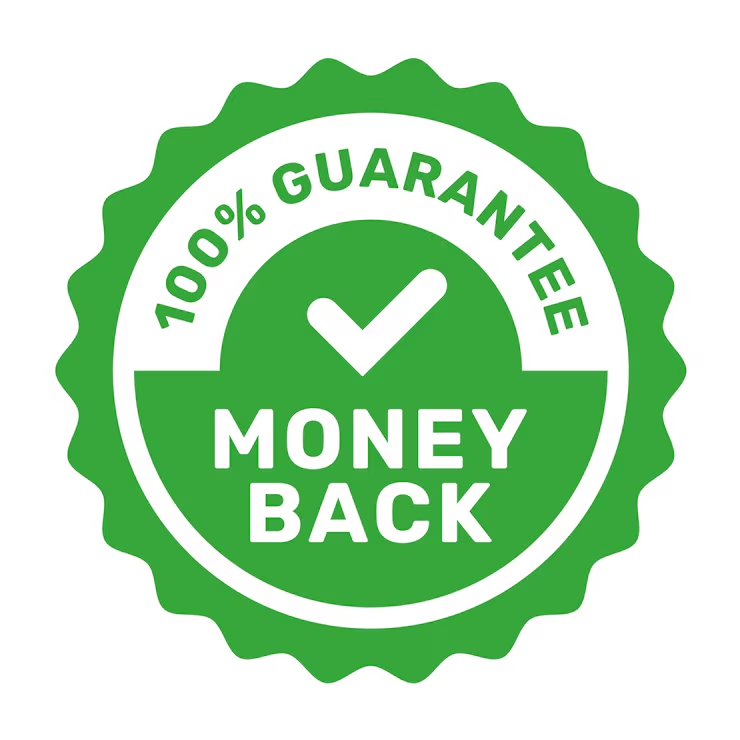100% Money Back Guarantee Badge